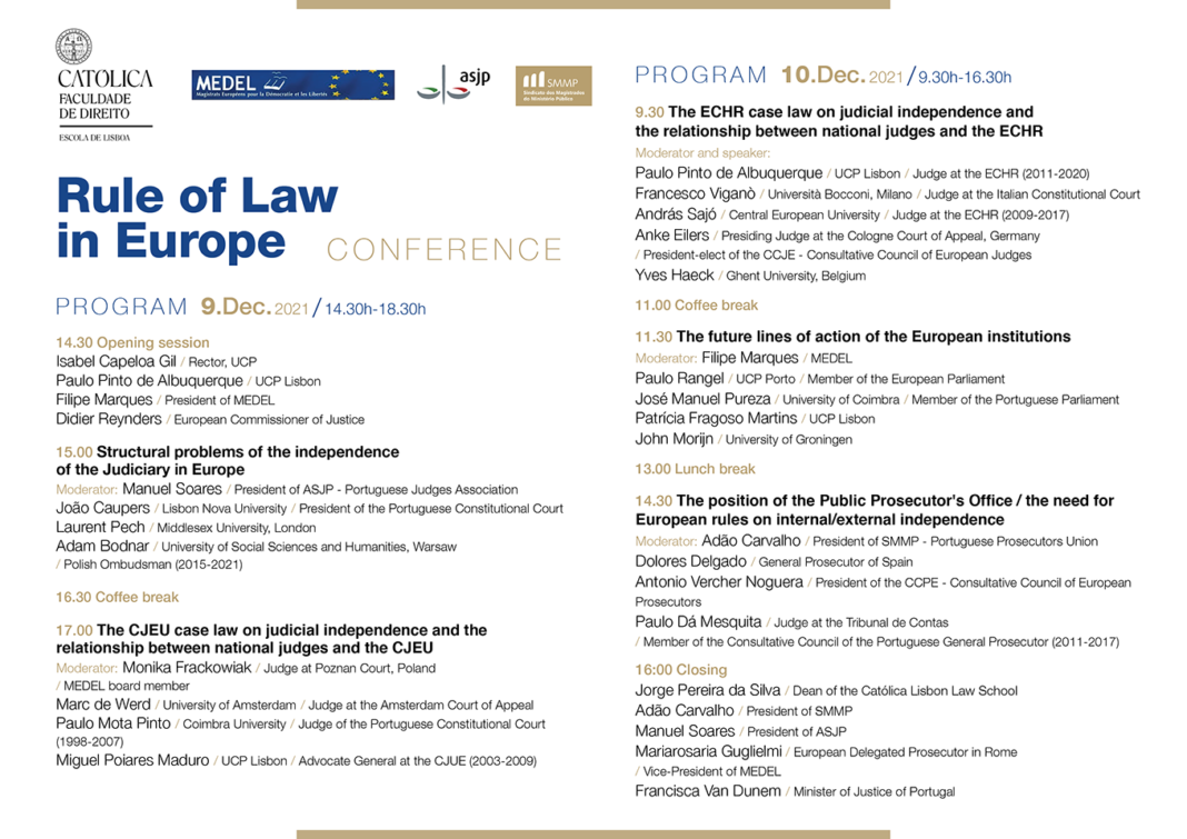 Rule of Law in Europe Conference - Lisbon 2021